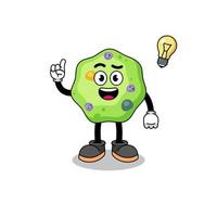 amoeba cartoon with get an idea pose vector