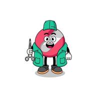 pencil sharpener mascot as a surgeon vector