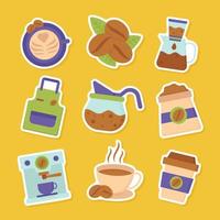 Coffee Stickers Set for Journal Template vector
