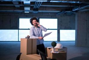 man architect on construction site photo