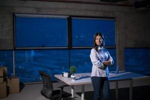 young female architect and engineer on construction site photo