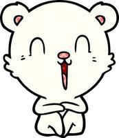 oso polar de dibujos animados feliz vector