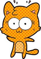 cartoon surprised cat vector