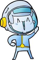 astronauta de dibujos animados feliz vector