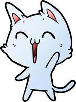 happy cartoon cat meowing vector