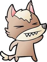 angry wolf cartoon vector