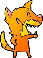 laughing fox cartoon vector