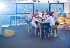 Young Multiethnic Business team using virtual reality headset photo