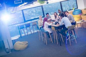 Young Multiethnic Business team using virtual reality headset photo