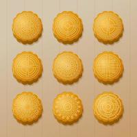 Moon Cake Icons vector