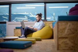 software developer writing programming code photo