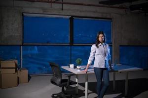 young female architect and engineer on construction site photo