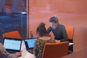 startup Businesswomen Working With laptop in creative office photo