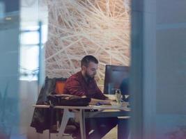 businessman working using a computer in startup office photo