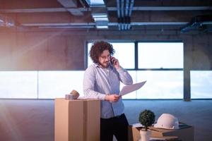 man architect on construction site photo