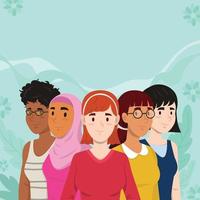 fondo de mujeres multirraciales vector