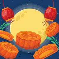 Chuseok Moon Cake Background vector