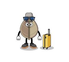 dried leaf mascot doing vacation vector