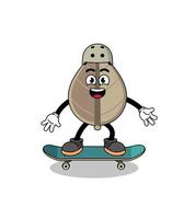 dried leaf mascot playing a skateboard vector