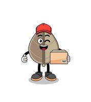 dried leaf mascot cartoon as an courier vector