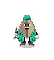 Illustration of dried leaf mascot as a surgeon vector