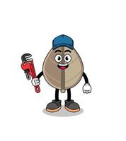 dried leaf illustration cartoon as a plumber vector