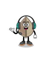 Mascot Illustration of dried leaf as a customer services vector