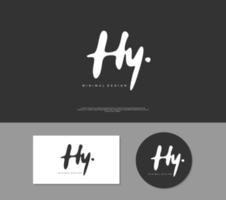 HY Initial handwriting or handwritten logo for identity. Logo with signature and hand drawn style. vector