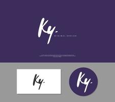 KY Initial handwriting or handwritten logo for identity. Logo with signature and hand drawn style. vector