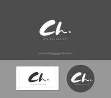 CH Initial handwriting or handwritten logo for identity. Logo with signature and hand drawn style. vector