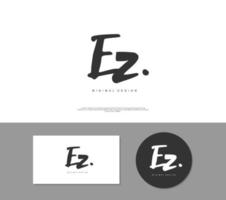EZ Initial handwriting or handwritten logo for identity. Logo with signature and hand drawn style. vector