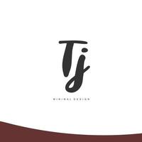 tj escritura a mano inicial o logotipo escrito a mano para la identidad. logo con firma y estilo dibujado a mano. vector