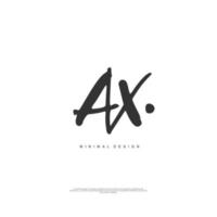 AX Initial handwriting or handwritten logo for identity. Logo with signature and hand drawn style. vector