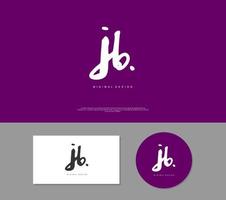 JB Initial handwriting or handwritten logo for identity. Logo with signature and hand drawn style. vector