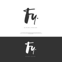 FY Initial handwriting or handwritten logo for identity. Logo with signature and hand drawn style. vector