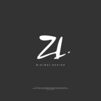ZL Initial handwriting or handwritten logo for identity. Logo with signature and hand drawn style. vector