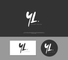 YL Initial handwriting or handwritten logo for identity. Logo with signature and hand drawn style. vector