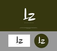 LZ Initial handwriting or handwritten logo for identity. Logo with signature and hand drawn style. vector