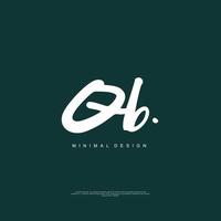 QB Initial handwriting or handwritten logo for identity. Logo with signature and hand drawn style. vector