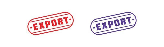 Export stamp rubber with grunge style on white background. vector