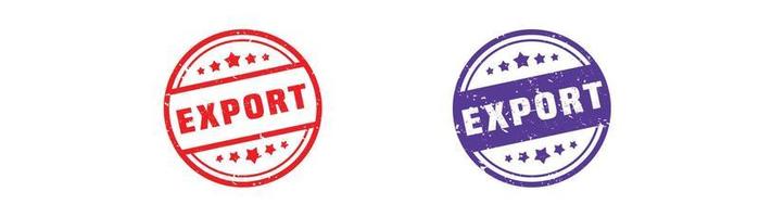 Export stamp rubber with grunge style on white background. vector