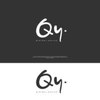 QY Initial handwriting or handwritten logo for identity. Logo with signature and hand drawn style. vector