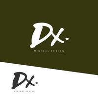 DX Initial handwriting or handwritten logo for identity. Logo with signature and hand drawn style. vector