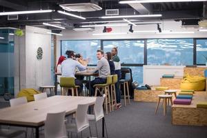 Young Multiethnic Business team using virtual reality headset photo