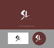 sl escritura inicial a mano o logotipo manuscrito para la identidad. logo con firma y estilo dibujado a mano. vector