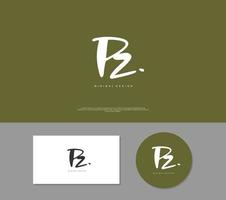 PZ Initial handwriting or handwritten logo for identity. Logo with signature and hand drawn style. vector