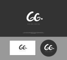 GG Initial handwriting or handwritten logo for identity. Logo with signature and hand drawn style. vector