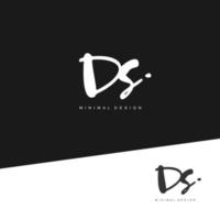 DS Initial handwriting or handwritten logo for identity. Logo with signature and hand drawn style. vector