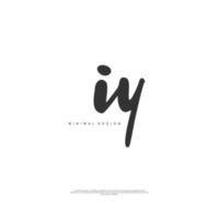 IY Initial handwriting or handwritten logo for identity. Logo with signature and hand drawn style. vector