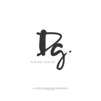 DG Initial handwriting or handwritten logo for identity. Logo with signature and hand drawn style. vector